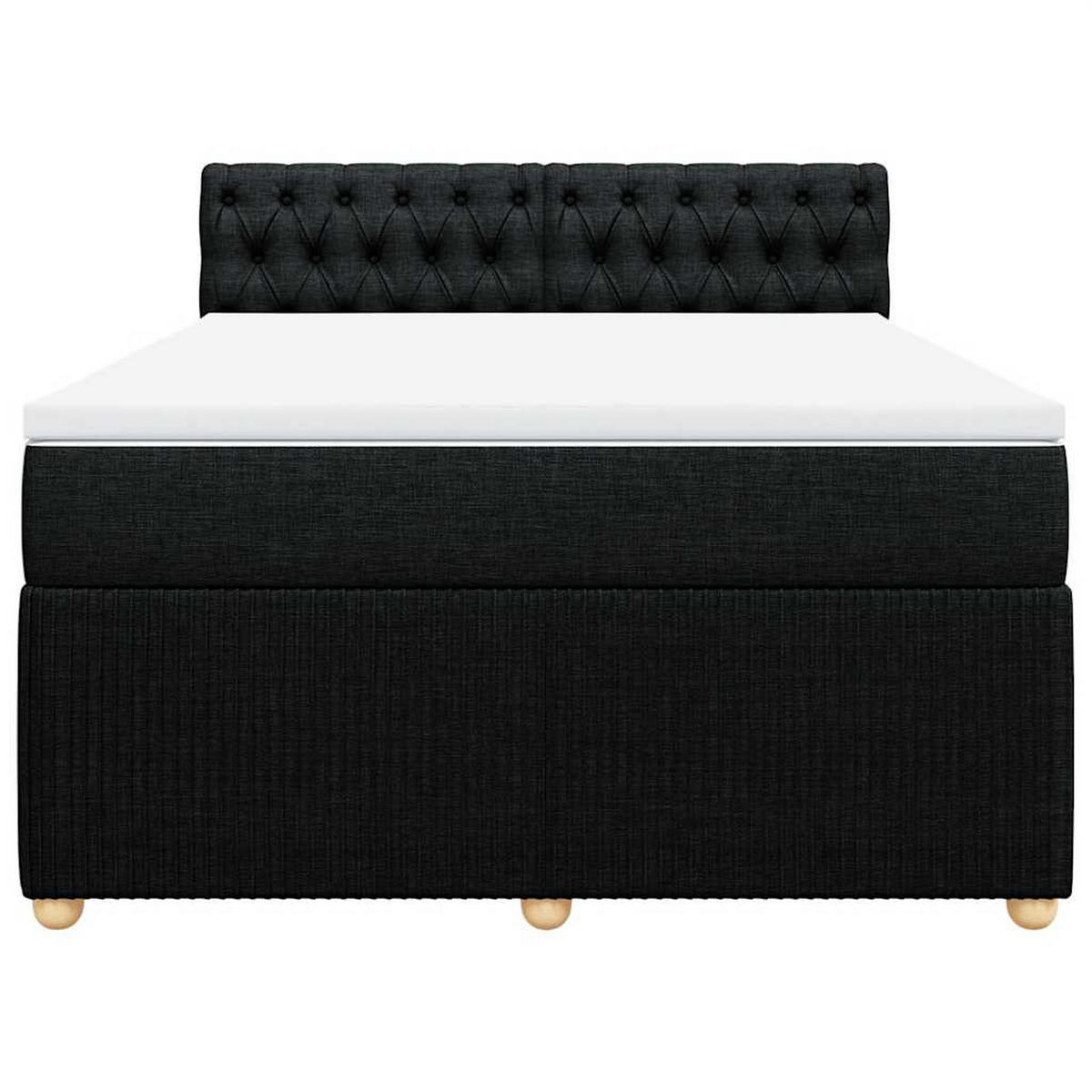 BOXSPRINGBETT 160/200 Cm Schwarz Gewebe - Schwarz, Textil (160/200cm) - vidaXL