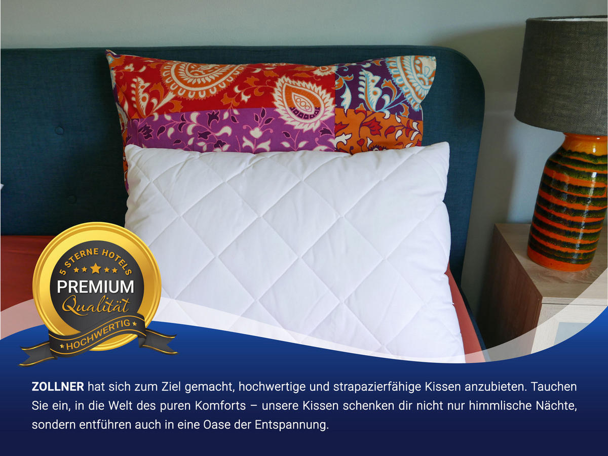 KISSEN, 60x80 cm, 50% Polyester, 50% Baumwolle, Weiß - Weiß, Textil (60/80cm) - Zollner