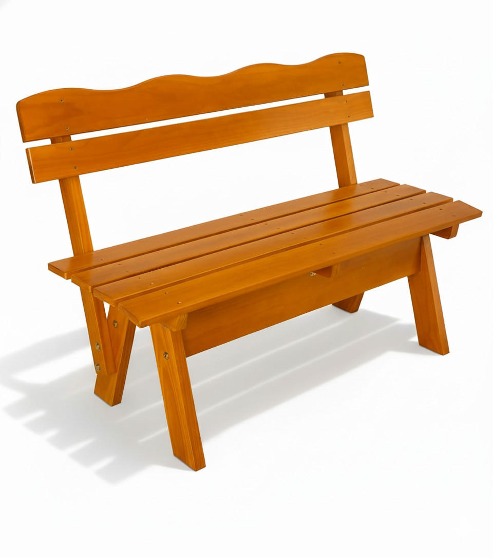 GARTENBANK Tromsö RD 150cm - Braun, Holz (42/60/150cm) - Beautissu 