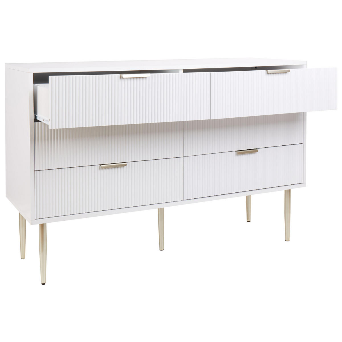 KOMODA s 6 zásuvkami Bílá Soho - bílá, kompozitní dřevo (120/78/40cm) - Beliani