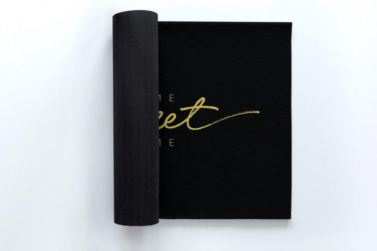 FUSSMATTE 90 x 60 cm Mit Aufschrift - Gelb/Schwarz, Textil (90/60cm) - TULUP