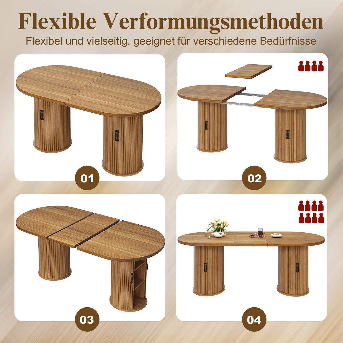 ESSTISCH Dunkelbraun 150–190×80×75 cm mit Auszugmechanismus, verdecktem Staufach und Metallrahmen aus Holzwerkstoff - Dunkelbraun, Holzwerkstoff (80/150/75cm) - Luhomfu
