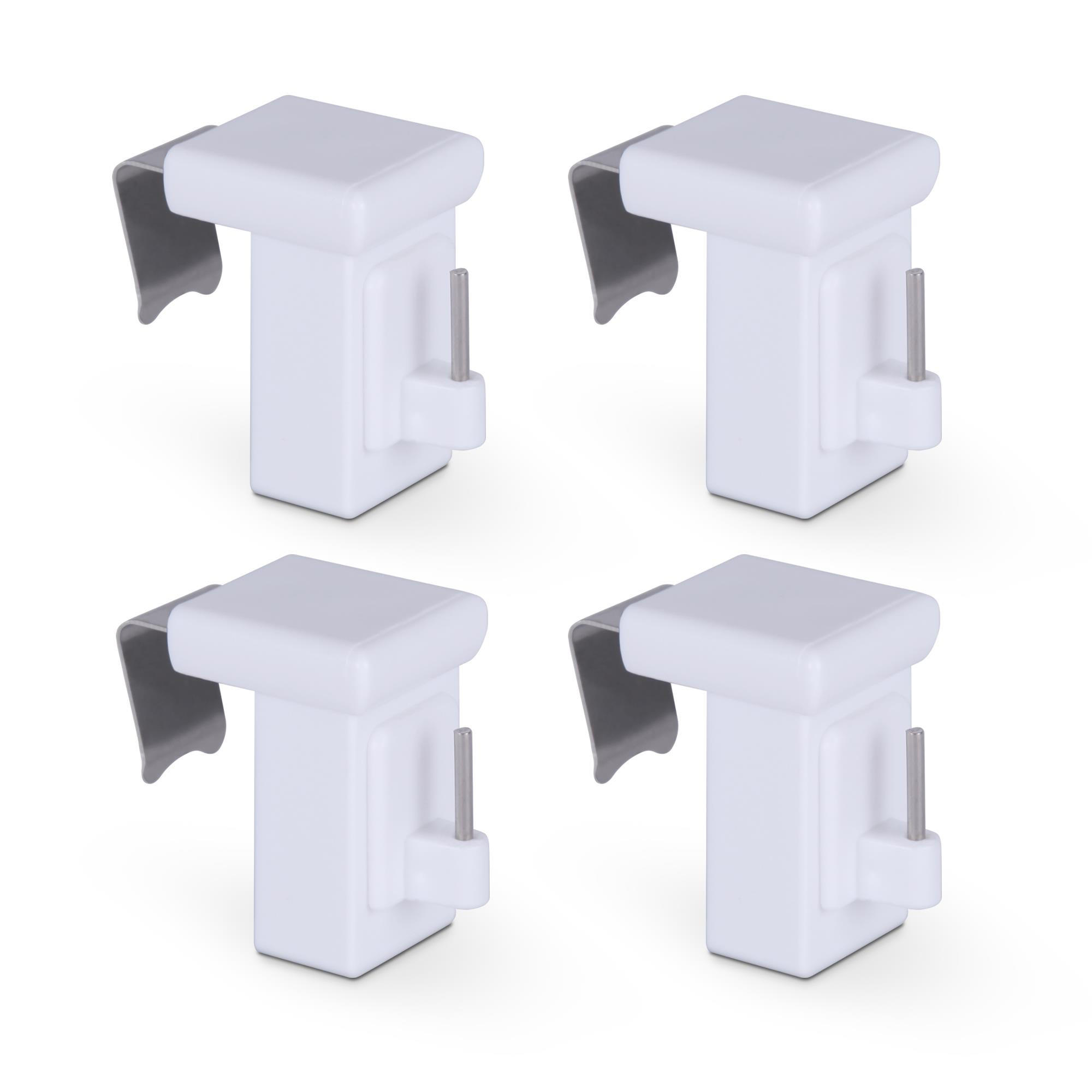 KLEMMTRÄGER für Vitragestangen 4er Pack - Weiß, Kunststoff (2/4/4cm) - Bestlivings