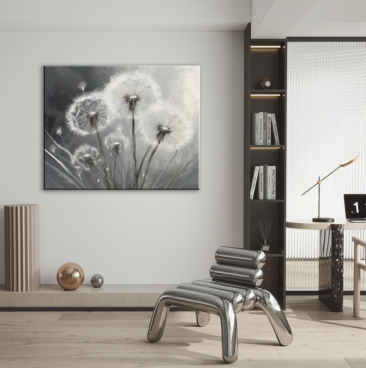 WANDBILD nahaufnahme von aufblasbaren pflanzen - Grau, Textil (60/40cm) - Feeby