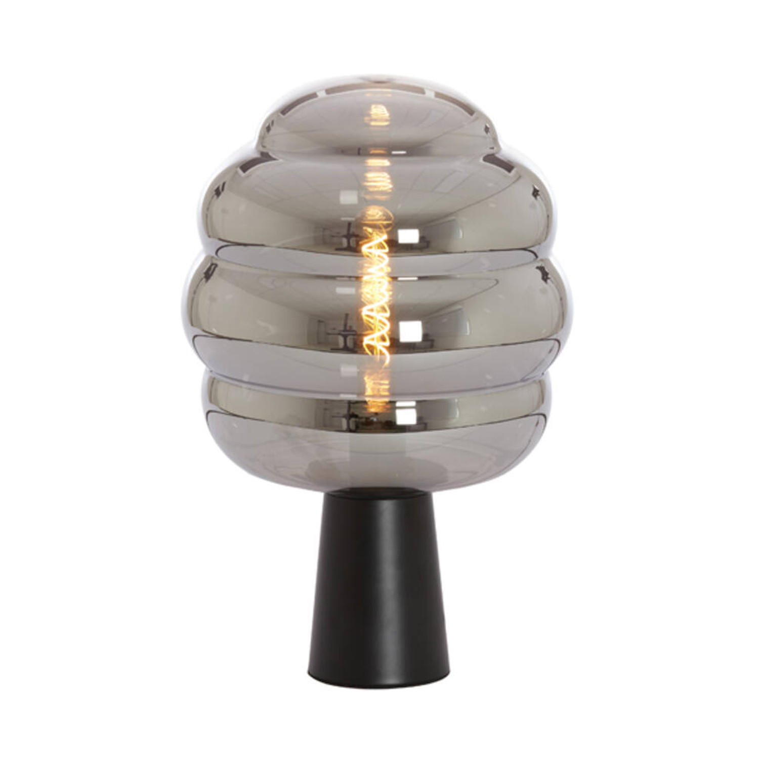 TISCHLAMPE Misty Grau 30/30/46 cm - Grau, Glas (30/30/46cm) - Light & Living