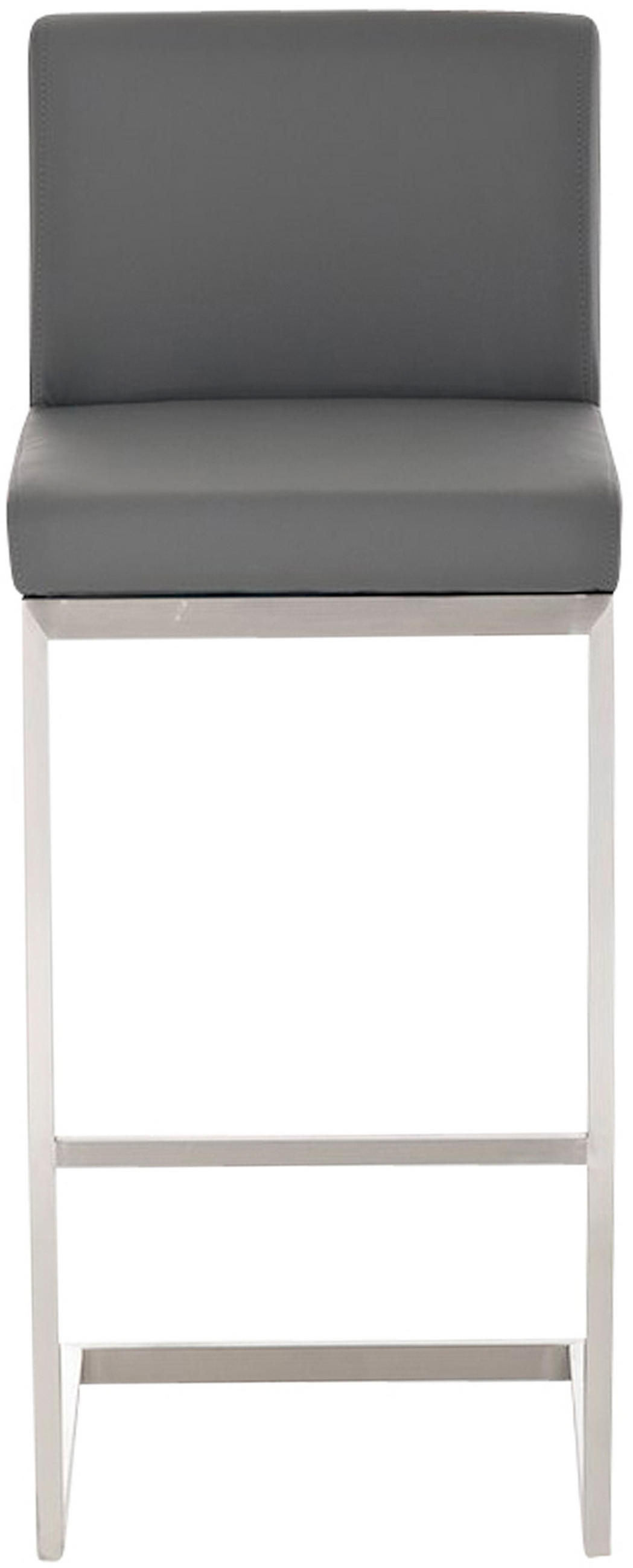 BARHOCKER 2er Set Paragon Kunstleder grau - Chromfarben/Grau, Kunststoff/Metall (42/104/48cm) - TPFLiving