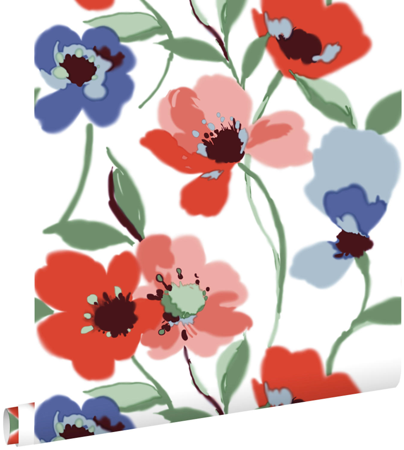 TAPETE Mohnblumen 50 x 900 cm - Rot, Papier (50/900cm) - ESTAhome