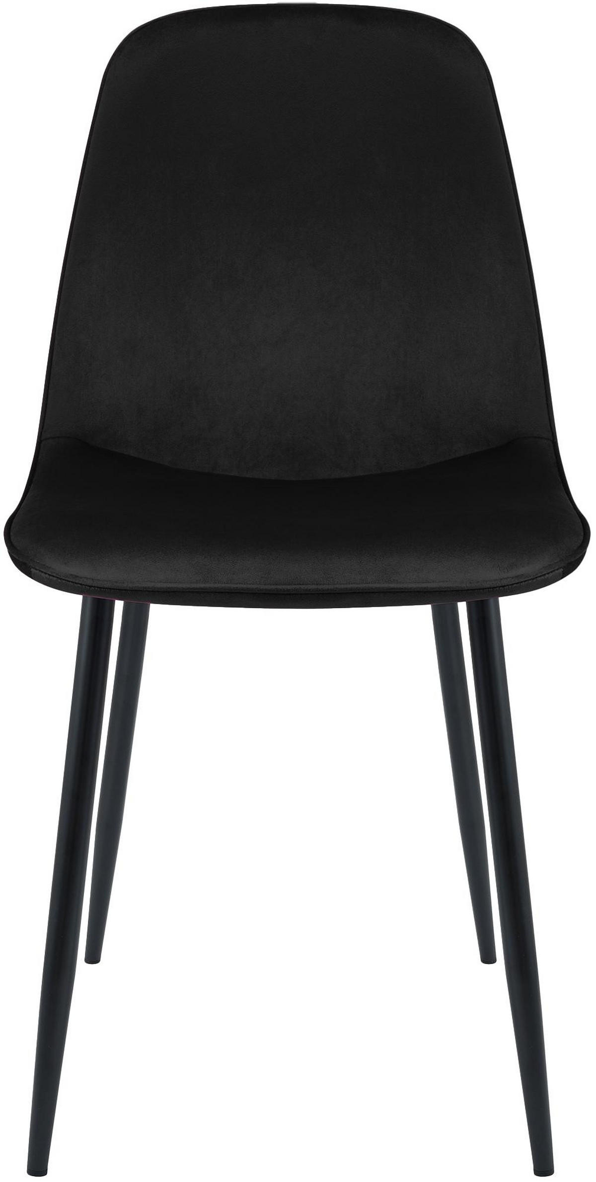 ESSZIMMERSTUHL 4er Set Samt Schwarz - Schwarz, Textil/Metall (45/88/54cm) - CLP