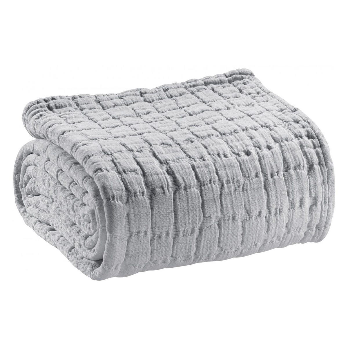 BETTÜBERWURF Swami perlweiß 180 x 260 cm - Hellgrau, Textil (180/260cm) - Vivaraise
