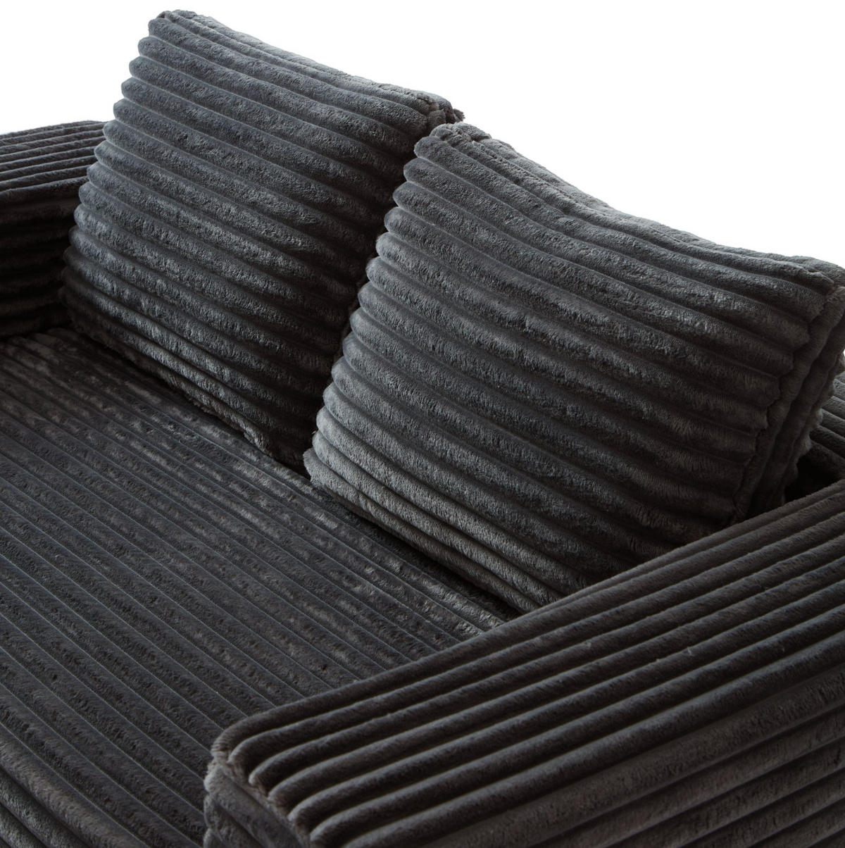 SOFA 2-Sitzer ohne Montage, Cordstoff Grau - Grau, Kunststoff (160/58/88cm) - Meubliv