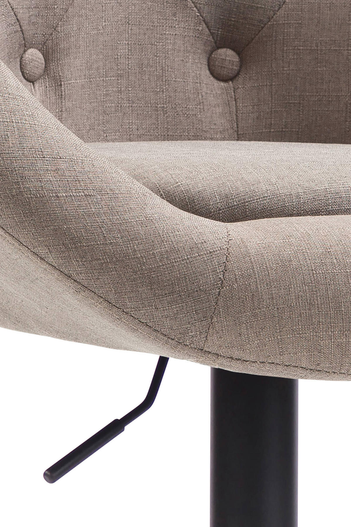 BARHOCKER Stoff taupe - Taupe/Schwarz, Textil/Metall (65/107/57cm) - CLP
