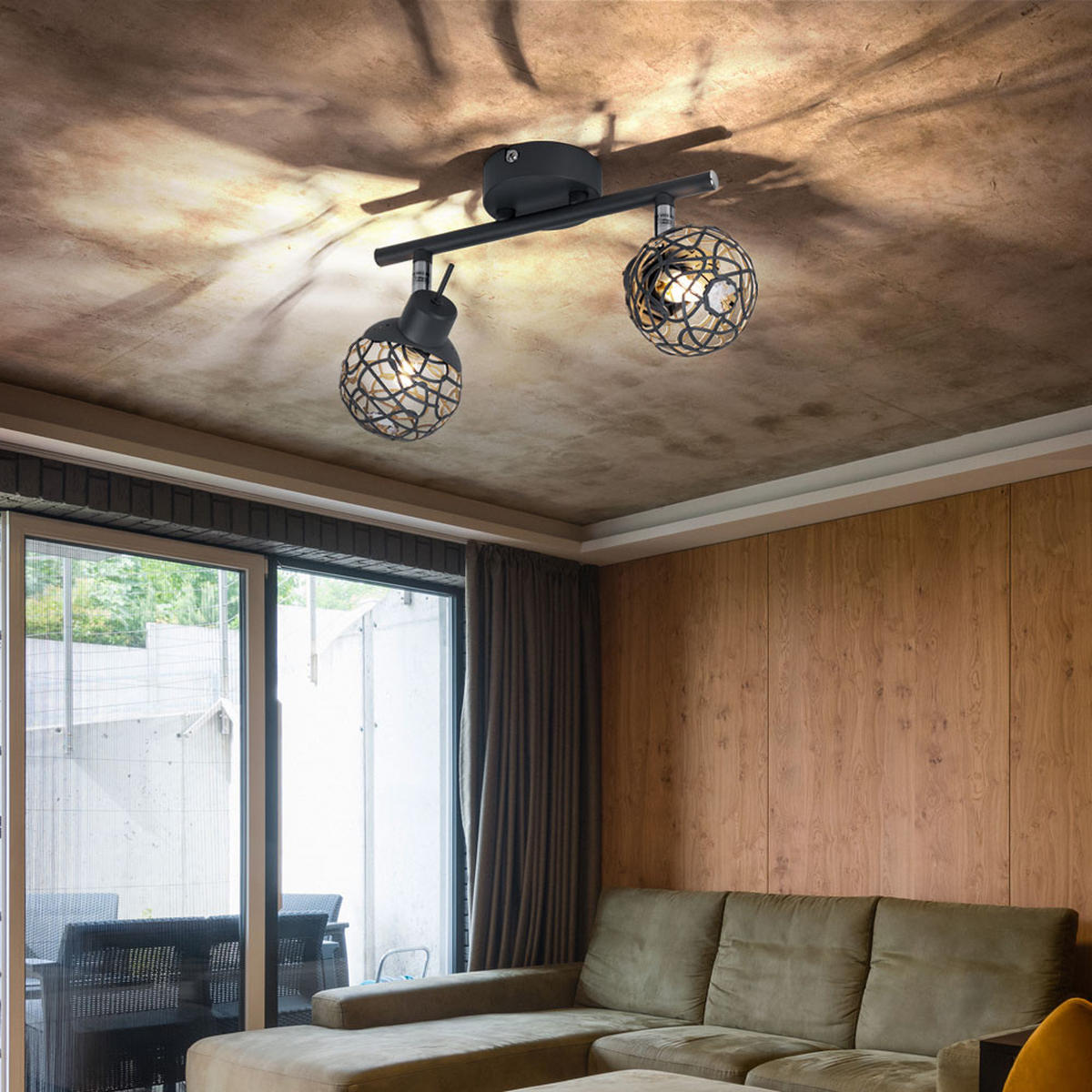 LED DECKENLEUCHTE MOSA Aluminium Anthrazit - Anthrazit, Metall (25/8/14cm) - Globo Lighting