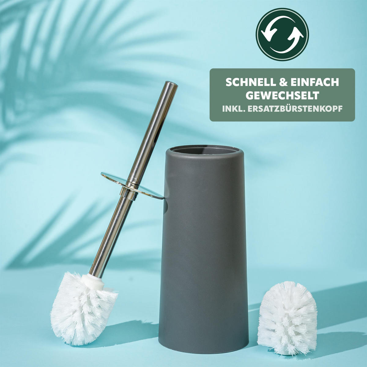 WC-BÜRSTE 2er Set, grau - Grau, Kunststoff (10/34.5/10cm) - bremermann