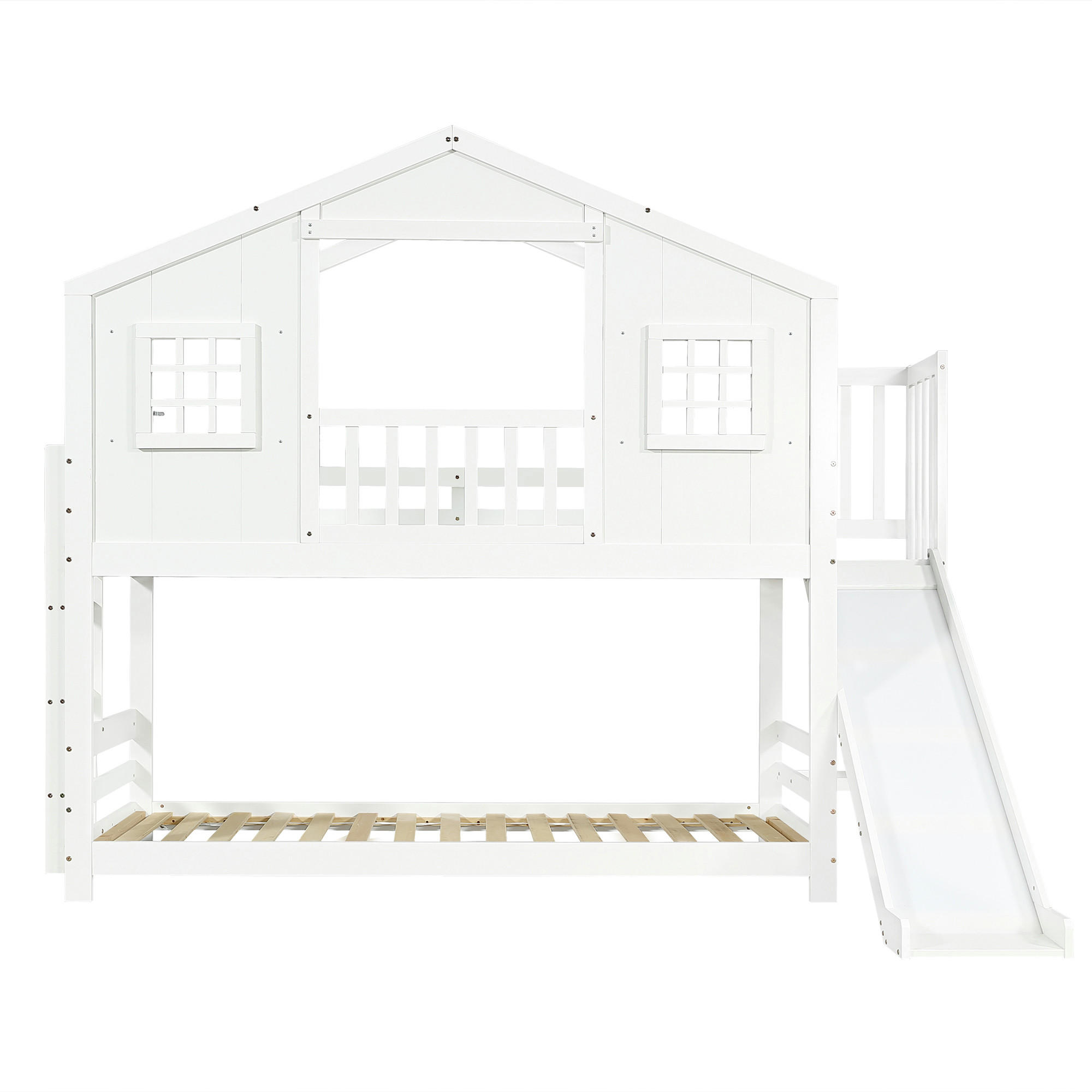 HAUSBETT 90/200 cm Weiß - Weiß, Holz/Holzwerkstoff - Raumix