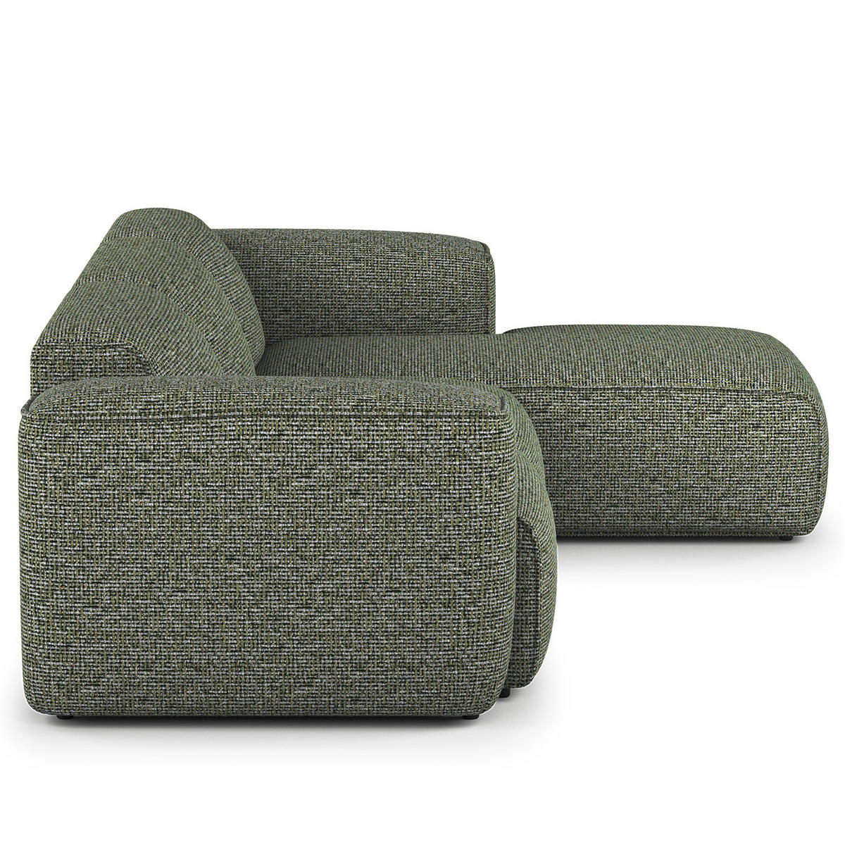 3-SITZER ECKSOFA mit Longchair - Schwarz/Grün, Kunststoff/Textil (284/173cm) - home24