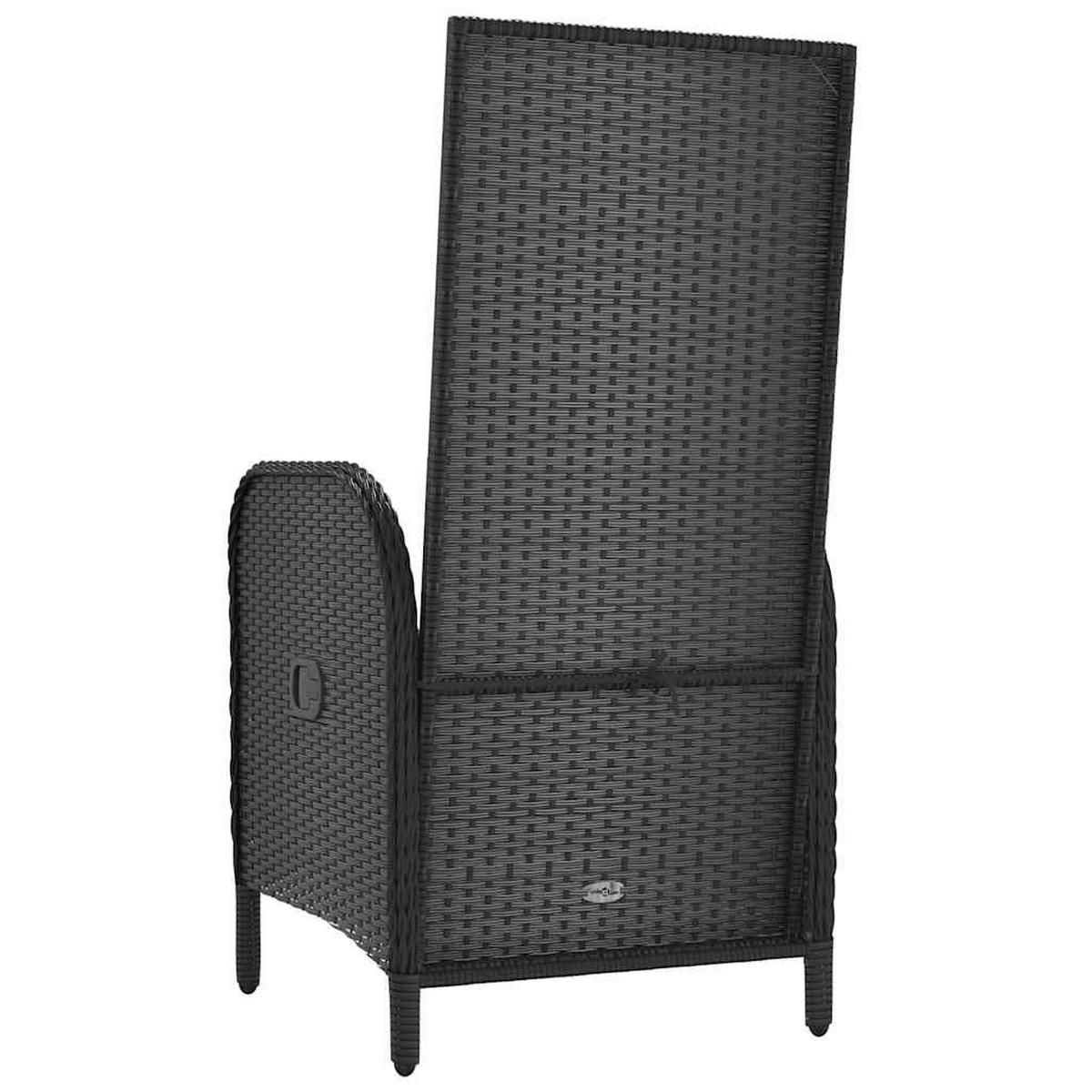 GARTENSTÜHLE 2er Set Poly Rattan Schwarz - Schwarz, Kunststoff (58/108/63cm) - vidaXL