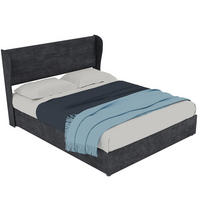 POLSTERBETT 140/200 cm in Grau Samt - Grau, Holzwerkstoff/Textil (140/200cm) - WISHDOR