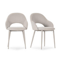 STÜHLE 2er-Set mit Stoffbezug und Metallfüßen 57/84/54 cm - Beige, Textil (57/84/63.5cm) - Calicosy