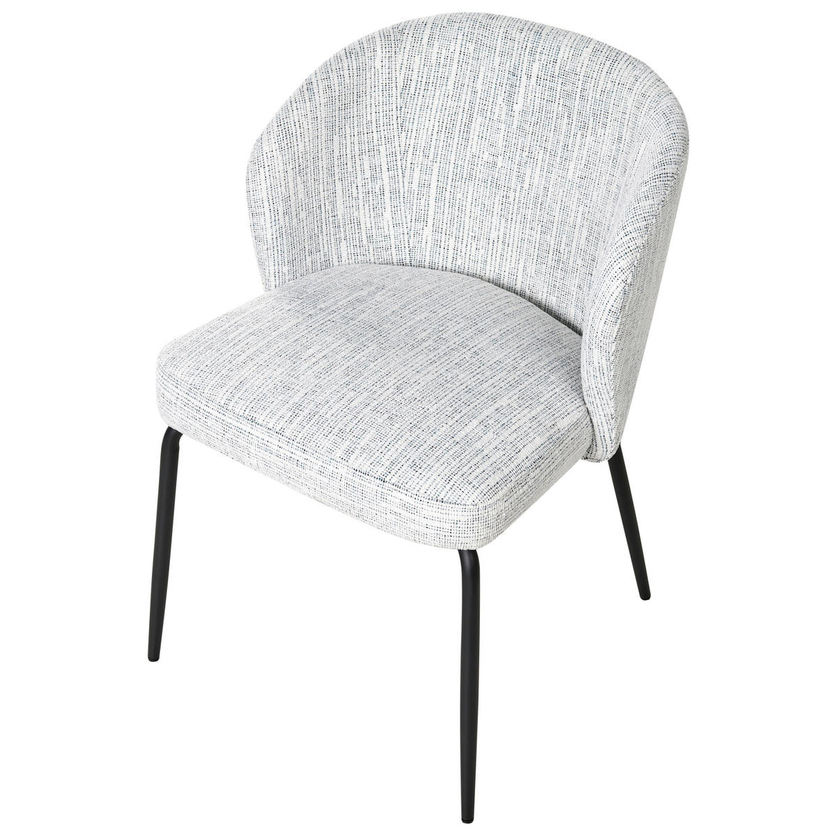 ESSZIMMERSTUHL 2er-Set Weiß/Blau Zana - Blau/Weiß, Textil (55/81/56cm) - Beliani