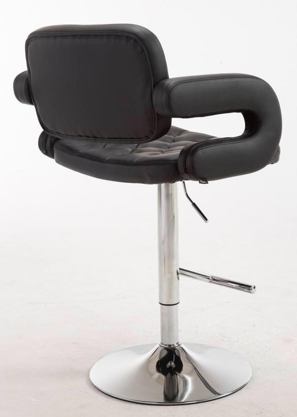 BARHOCKER 2er Set Lederlook schwarz - Chromfarben/Schwarz, Textil/Metall (62/103/55cm) - CLP