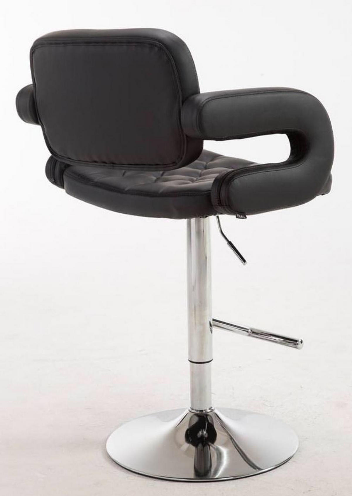 BARHOCKER 2er Set Lederlook schwarz - Chromfarben/Schwarz, Textil/Metall (62/103/55cm) - CLP