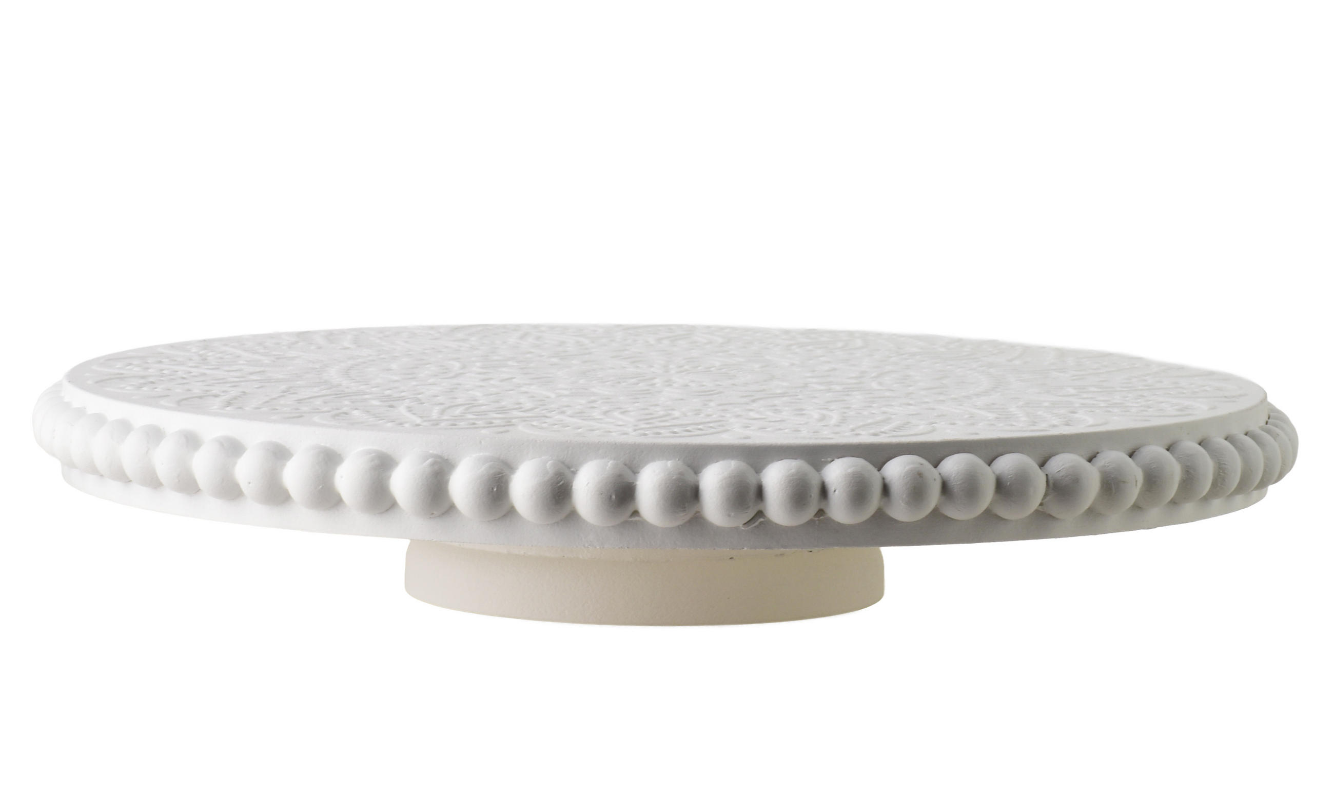 DEKOTABLETT Daz Mandala Natur 30/30/6 cm Holz - Weiß, Holz (30/6cm) - Mondex