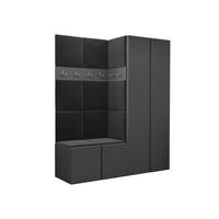 GARDEROBEN-SET Orion III - Anthrazit/Graphitfarben, Holzwerkstoff/Kunststoff (158/186/46cm) - MIRJAN24