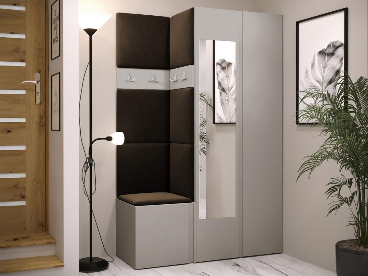 GARDEROBEN-SET Orion XXVI - Kaschmir/Braun, Holzwerkstoff/Kunststoff (116/186/46cm) - MIRJAN24