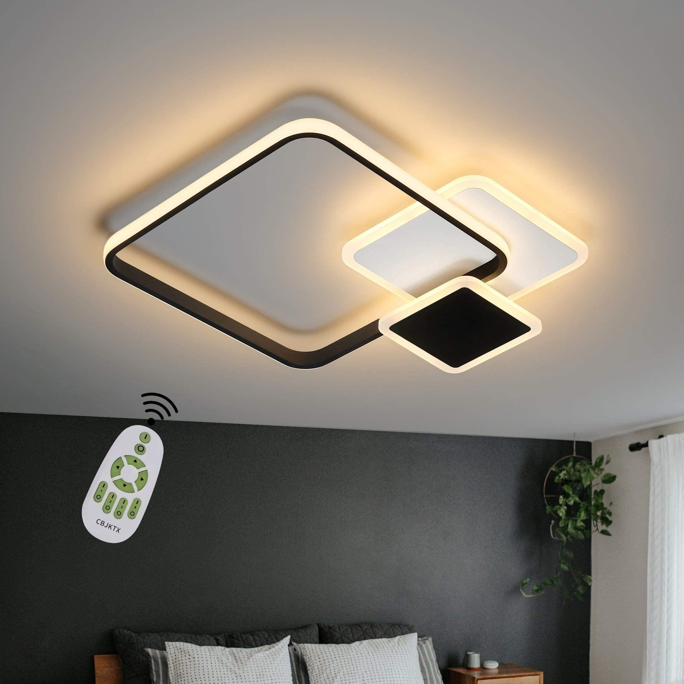 LED-DECKENLEUCHTE Magdalena 47/41/7 cm - Schwarz, Metall (47/41/7cm) - Nettlife