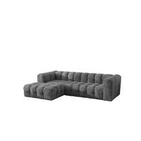 ECKSOFA L-form BALOO L, Chenille-Stoff Arena, Anthrazit, Links - Anthrazit, Holz (280/193cm) - Kaiser Möbel