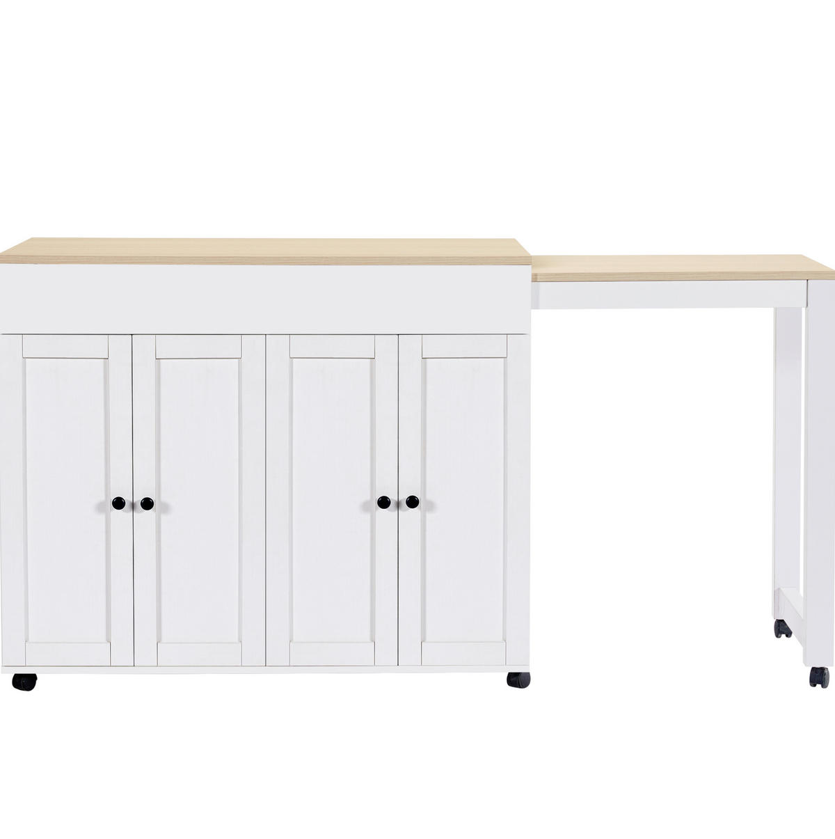 BARTISCH ausziehbar 117-180 x 50 x 94,6 cm Weiß - Weiß, Holz (50/94.6/180cm) - Beauniv