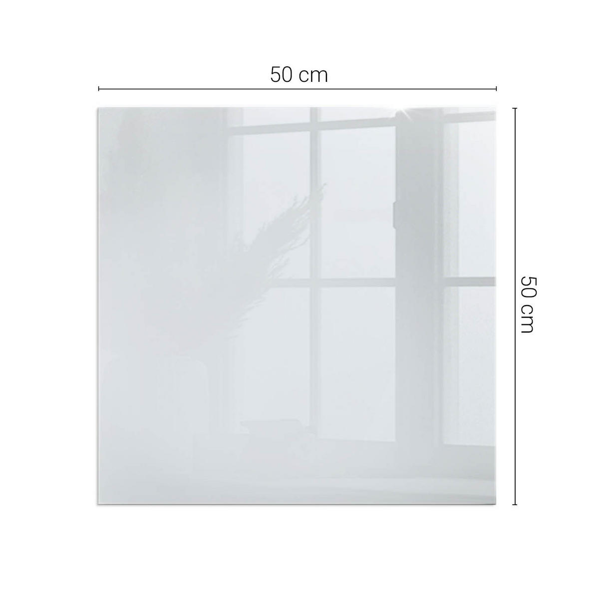 GLASPLATTE für Kamin 50 × 50 cm Grau - Grau, Glas (50/50/0.4cm) - ArtPrintCave