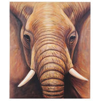 ÖLGEMÄLDE NAHAUFNAHME ELEFANT HANDGEMALT Mehrfarbig - Multicolor, Textil (100/120cm) - MCW