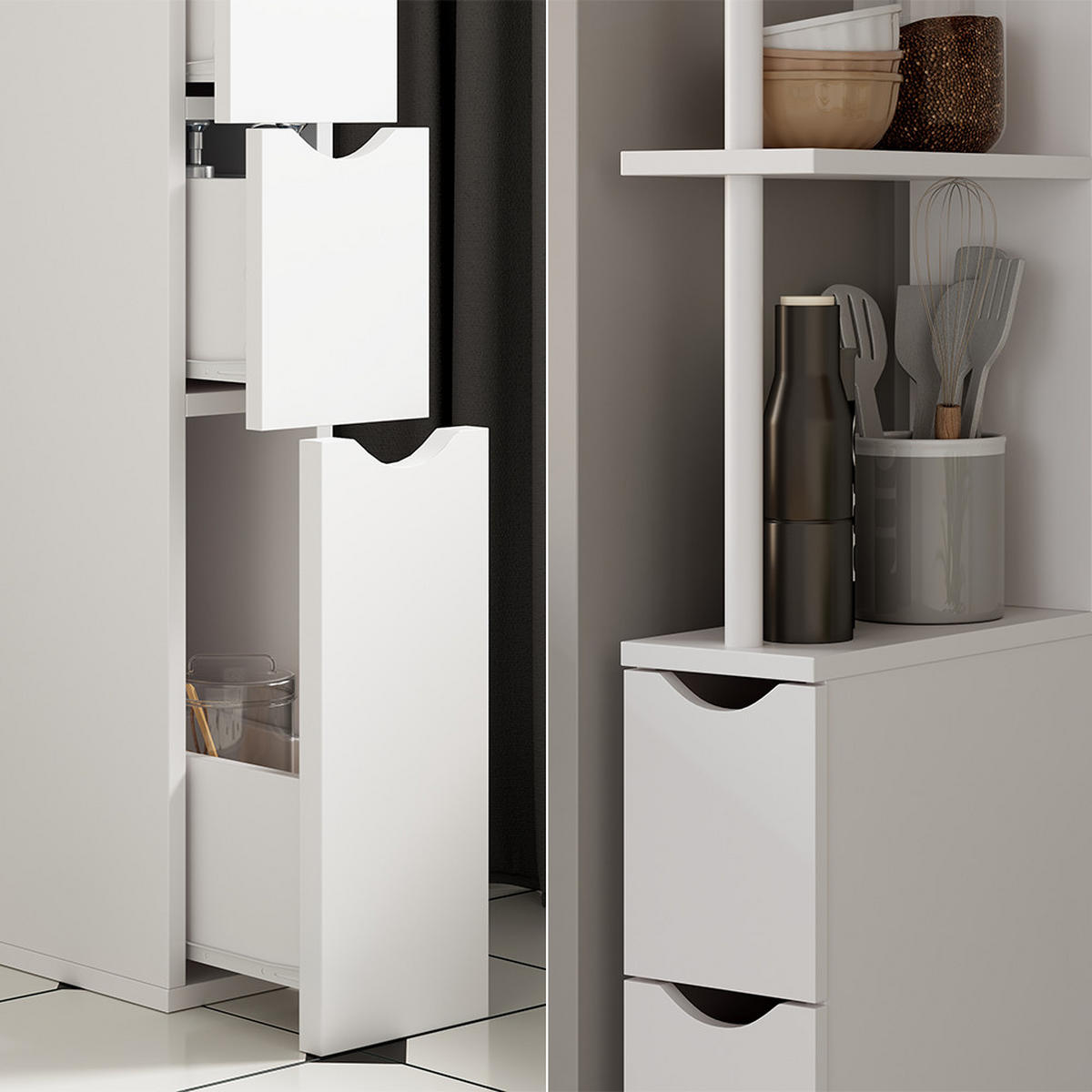 KÚPEĽŇOVÁ SKRINKA Vera biely - biela, kompozitné drevo (15/137/33cm) - Vicco