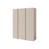 KLEIDERSCHRANK Luca LC01 - Sandfarben/Schwarz, Holzwerkstoff/Kunststoff (145/195/50cm) - MIRJAN24