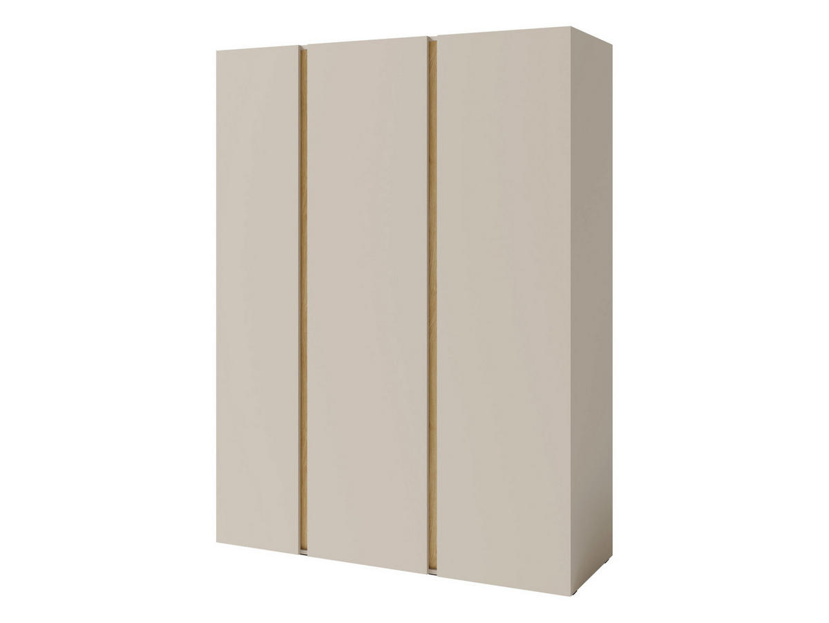 KLEIDERSCHRANK Luca LC01 - Sandfarben/Schwarz, Holzwerkstoff/Kunststoff (145/195/50cm) - MIRJAN24