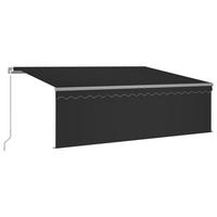 MARKISE Manuell Einziehbar mit Rollo 4x3 m Anthrazit - Anthrazit, Metall (300/1/400cm) - furnicato