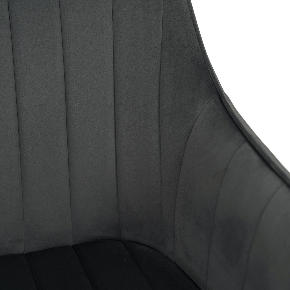 STUHL PIANO drehbar gepolsterter mit Steppung - grau - Velour - Schwarz/Grau, Textil/Metall (59/88/61cm) - NEW HOME