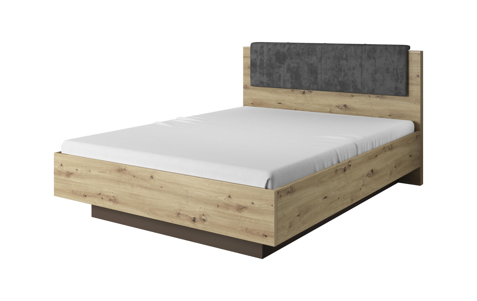 BETTGESTELL ARCADE Graphit 165x211x105 cm - Graphitfarben, Holzwerkstoff - FURNLUX