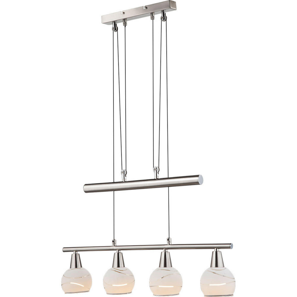 LED HÄNGELAMPE Metall Silber - Silberfarben, Glas (60/10/160cm) - Globo Lighting