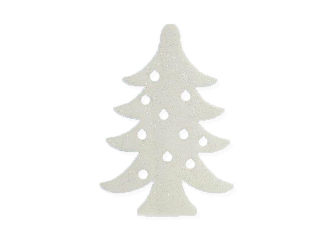 DEKO-WEIHNACHTSBAUM aus Schaumstoff mit Glitzer, 40 × 29 cm - Weiß, Kunststoff (35/15/45cm) - LAALU