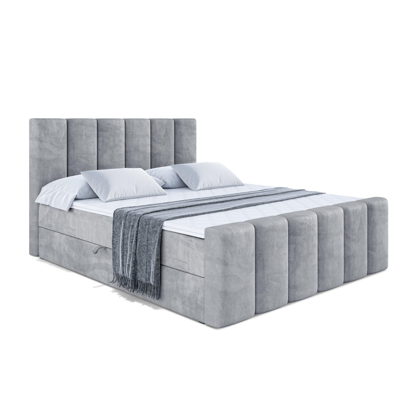 Altdecor Boxbett Grau 160x200 cm