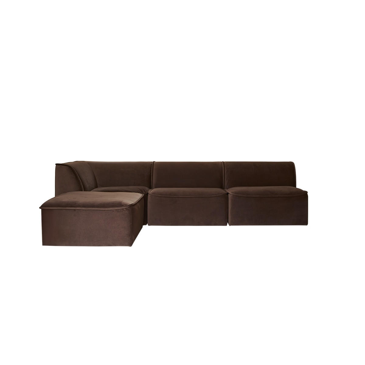SOFA Quinto Braun aus Stoff - Braun, Textil (285/73/194cm) - Tikamoon