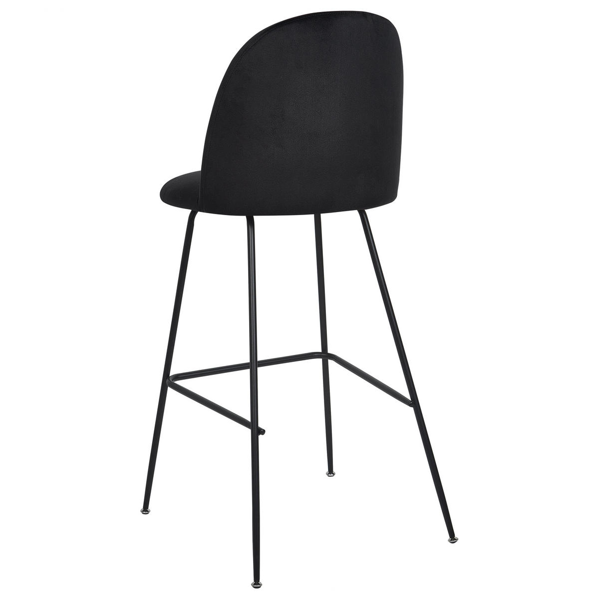BARSTUHL 2er-Set Samtstoff schwarz Arcola - Schwarz, Textil (52/114/54cm) - Beliani