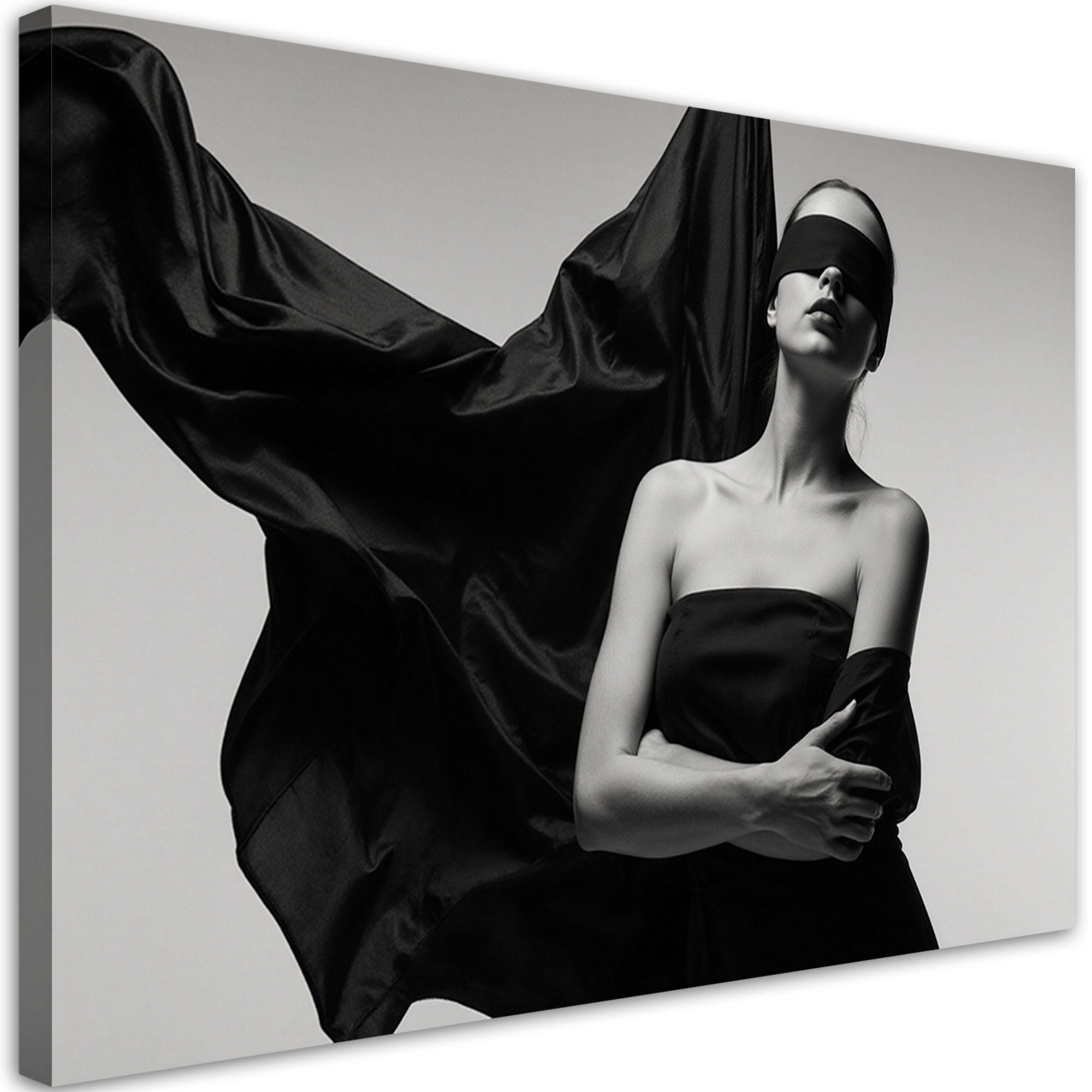 Feeby Leinwandbild, Schwarz 30x20 cm