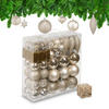 110-TLG.WEIHNACHTSKUGELN-SET - Beige, Kunststoff (8/9/8cm) - Relaxdays