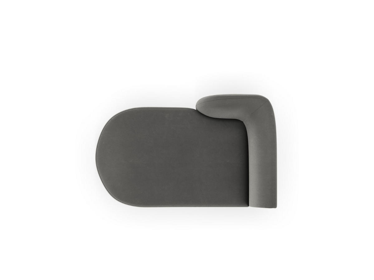 CHAISELONGUE links Miley aus Samt hellgrau - Hellgrau, Textil (90/70/156cm) - Micadoni