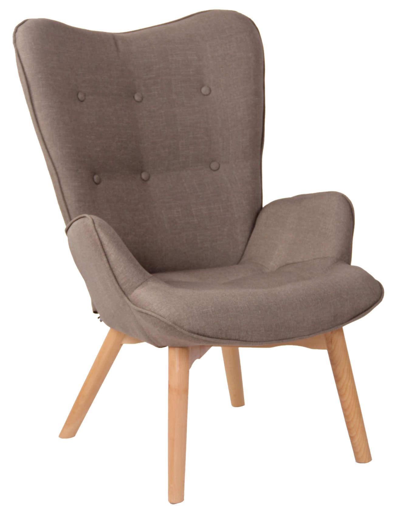 SESSEL Stoff taupe - Taupe, Holz/Textil (71/100/77cm) - CLP