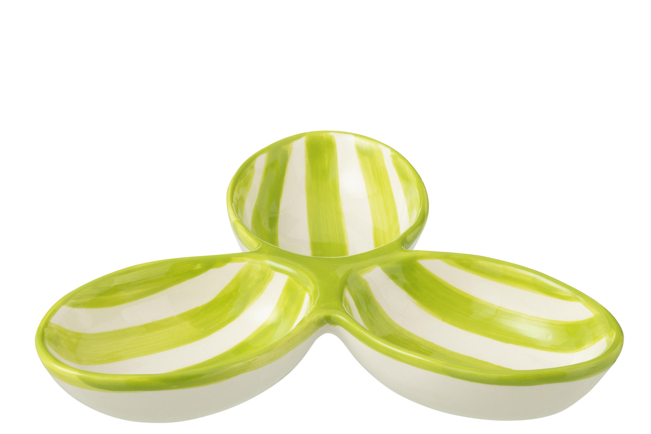 APERO-TELLER GRANADA STRIPES - Töpferei - Grün - Multicolor, Keramik (24cm) - J-Line