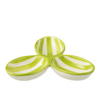 APERO-TELLER GRANADA STRIPES - Töpferei - Grün - Multicolor, Keramik (24cm) - J-Line